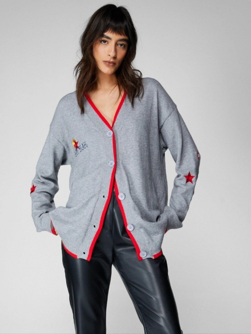 Nasty Gal Cowgirl Rodeo Embroidered Cardigan Button Up Sweater Size Large